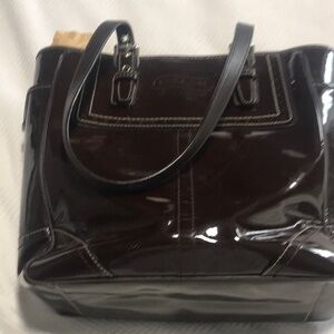 Coach chocolate leather handbag noF0773-F11519
